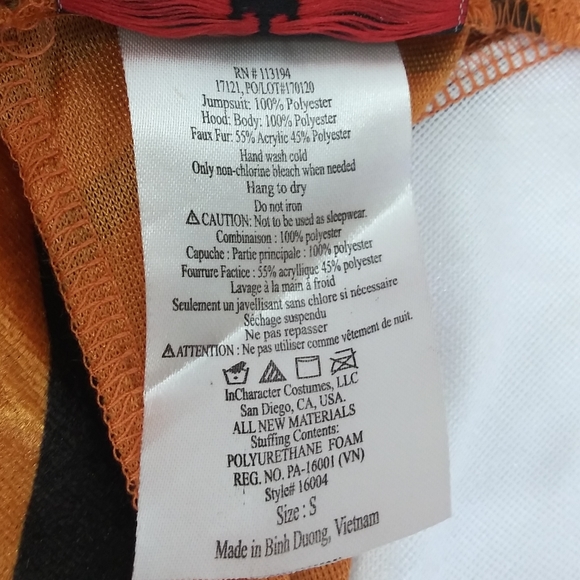 In Character Tiger Tot Halloween Costume Size Infant Jumpsuit /Hood - Picture 3 of 12